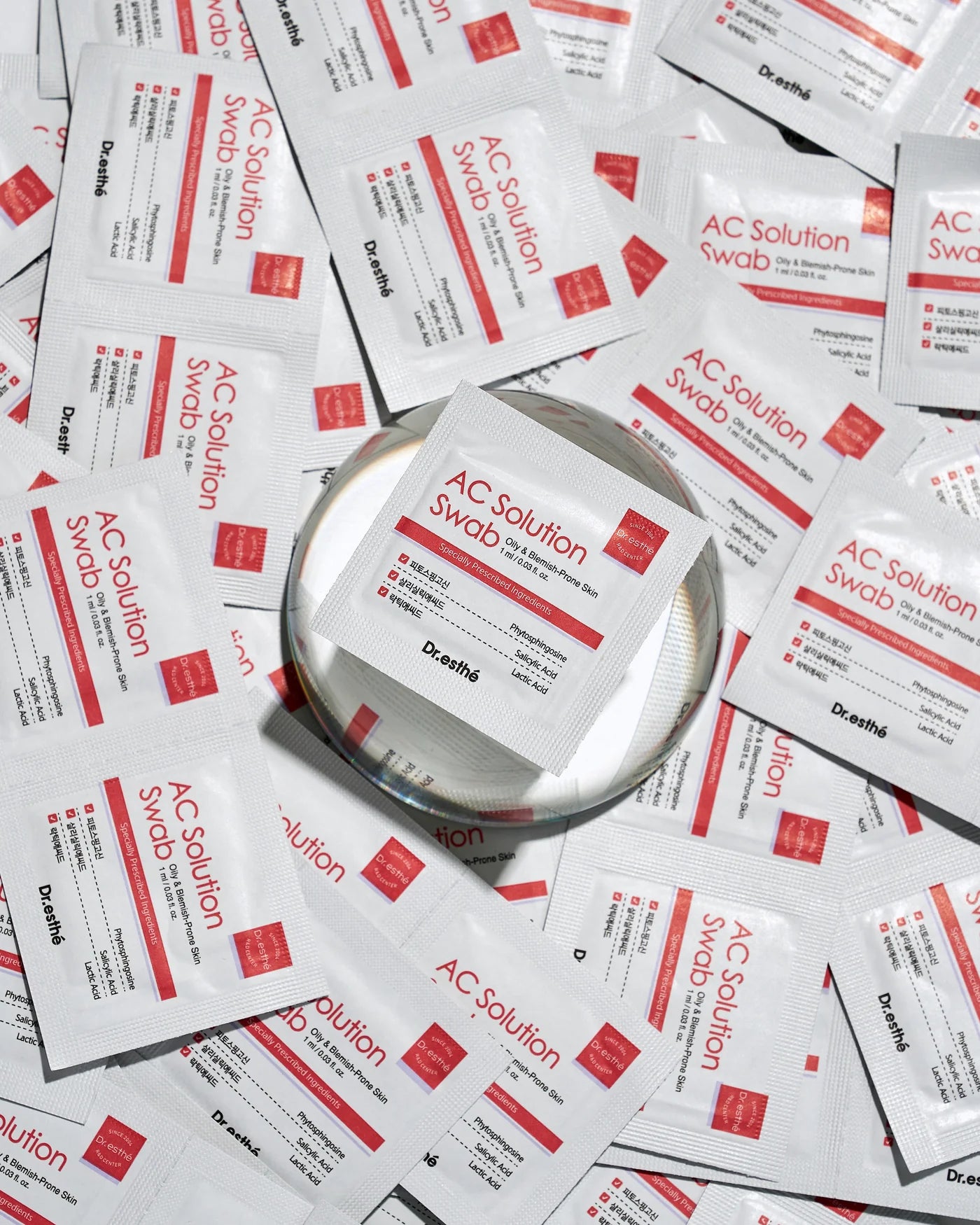 DR. ESTHE AC Solution Swab 100/Box #1 Best-Selling Acne Care in Korea for Treating Acne, Reducing Pores, and Controlling Sebum Production